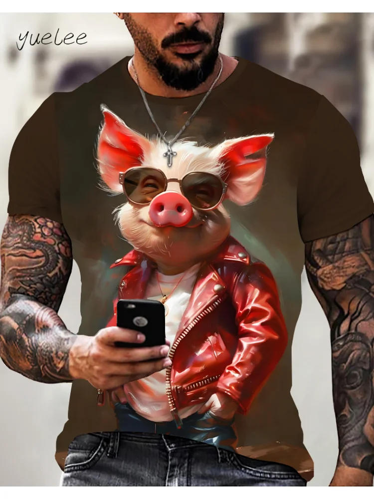 Summer Animal Cartoon Men's T-Shirt Street Fashion Men Short Sleeved Tee Trend Breathable Men's Clothing Casual Loose Men's Top
Summer Animal Cartoon Men's T-Shirt Street Fashion Men Short Sleeved Tee Trend Breathable Men's Clothing Casual Loose Men's Top