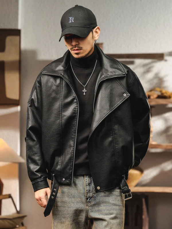American Retro Thiened Fce Lined PU Leather Jaet Men's Winter Loose Sli Flight Jaet Warm Long Sve Zipper Closure
American Retro Thiened Fce Lined PU Leather Jaet Men's Winter Loose Sli Flight Jaet Warm Long Sve Zipper Closure