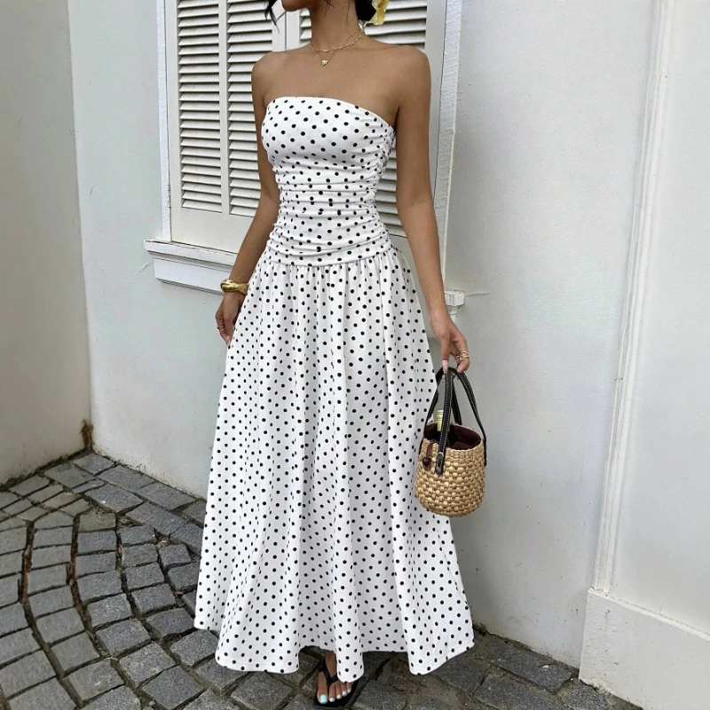 2026 Summer New Hot Selling Sexy off Shoulder Polka Dot A-line Elegant Waist Slimming Dress for Women
2026 Summer New Hot Selling Sexy off Shoulder Polka Dot A-line Elegant Waist Slimming Dress for Women