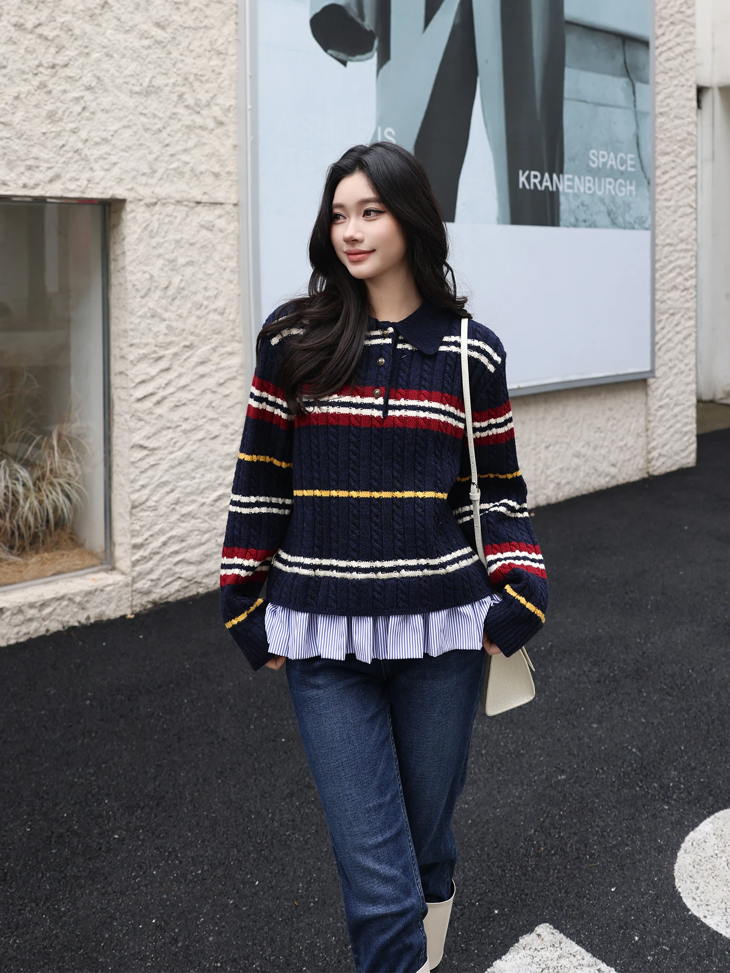 Mei Neck Tweed Knit Sweater Women's Fashionable Striped Wool Blend Long Sleeve Casual Style Soft And Warm Winter Wear
Mei Neck Tweed Knit Sweater Women's Fashionable Striped Wool Blend Long Sleeve Casual Style Soft And Warm Winter Wear