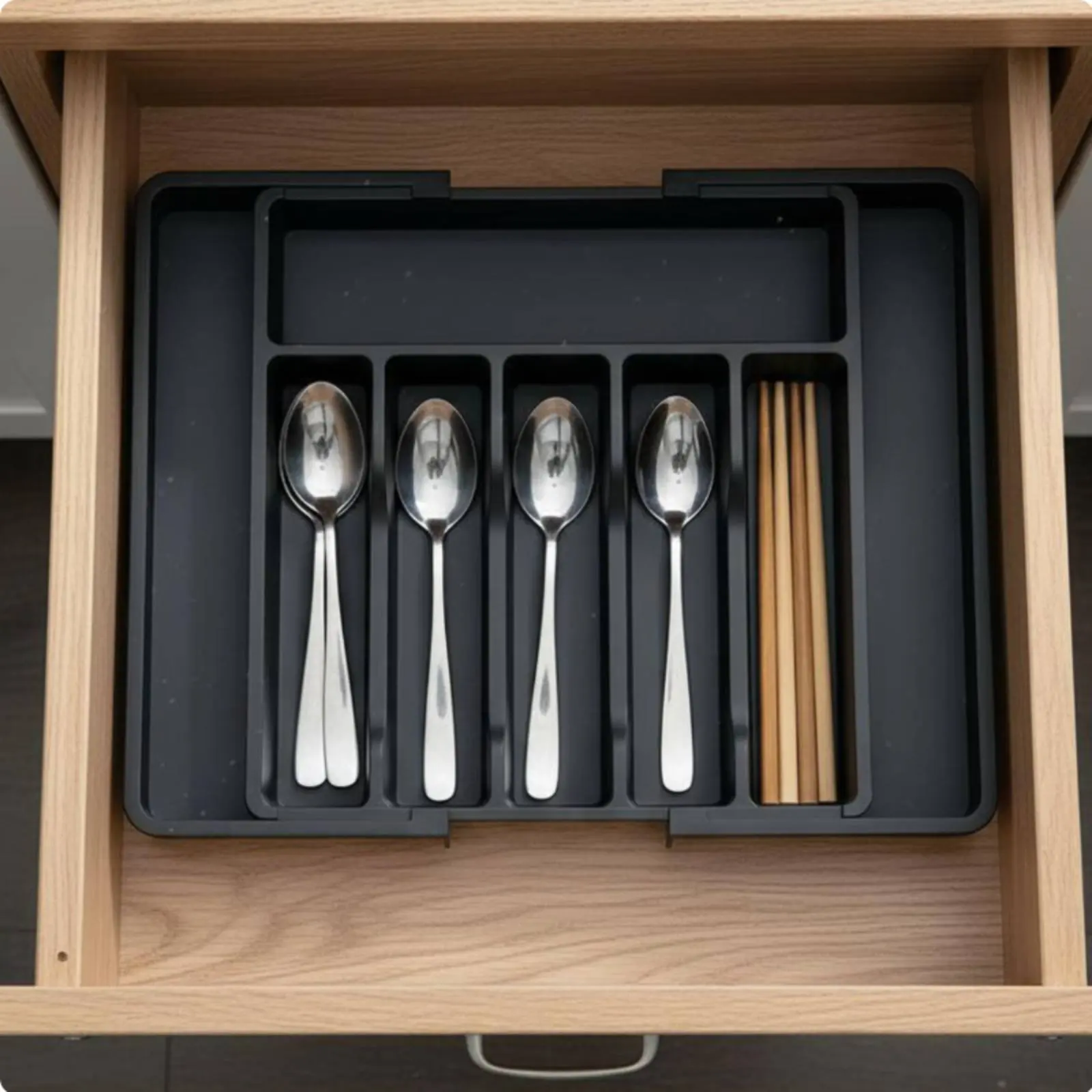 Expandable Cutlery Tray Extendable Design Kitchen Drawer Utensil Insert Plastic Flatware Divider Easy to Clean Household Storage
Expandable Cutlery Tray Extendable Design Kitchen Drawer Utensil Insert Plastic Flatware Divider Easy to Clean Household Storage
