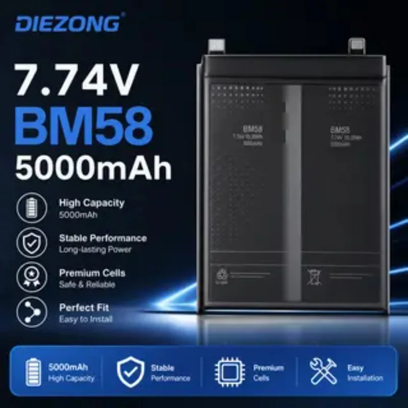 New In Stock 7.74V BM58 5000mAh Mobile Phone Battery for Xiaomi 11T Pro 5G/ Mix 4 Phone Replacement Batteries Large Capacity
New In Stock 7.74V BM58 5000mAh Mobile Phone Battery for Xiaomi 11T Pro 5G/ Mix 4 Phone Replacement Batteries Large Capacity