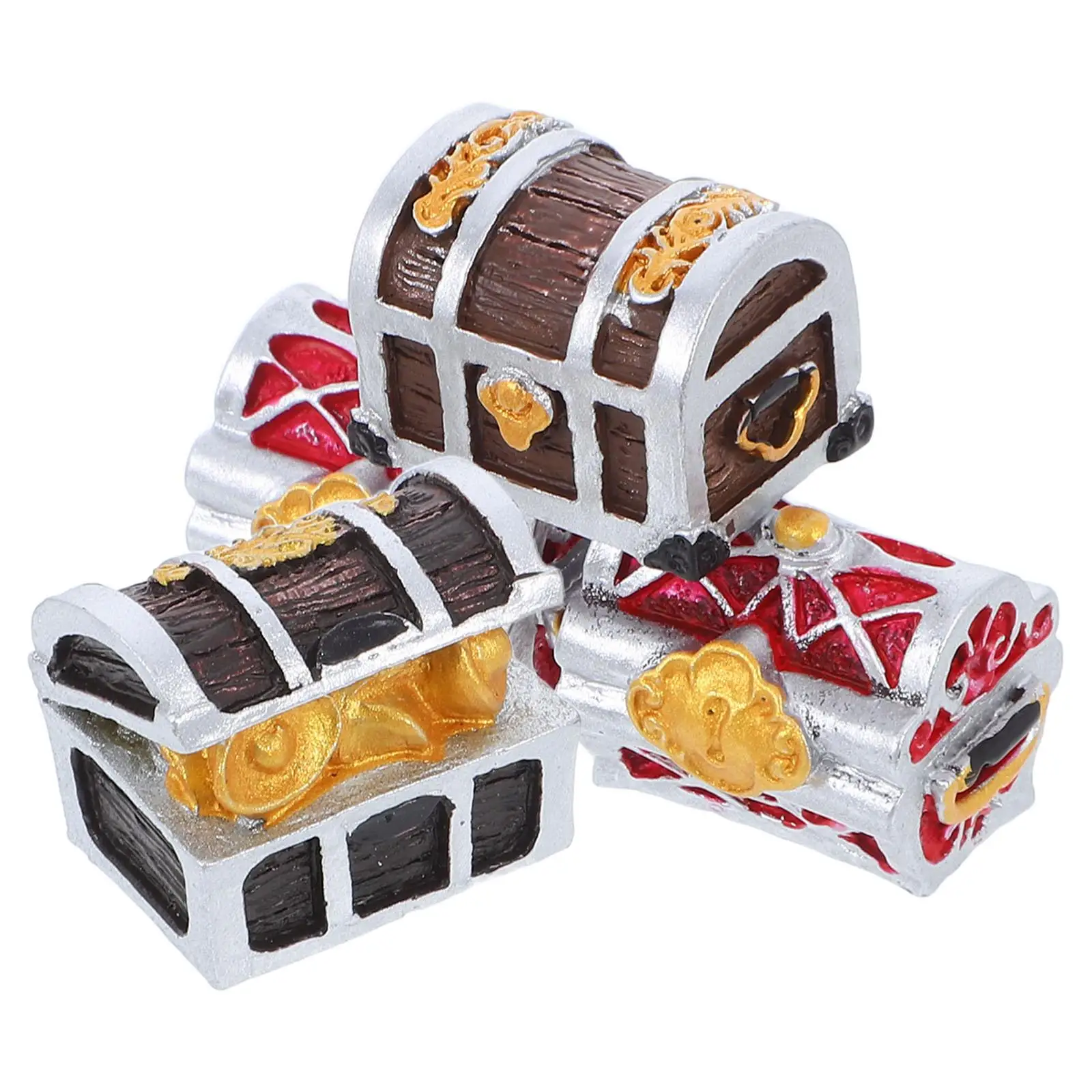 4 Pcs Miniature Treasure Chests with Coins for Aquarium Decor Durable Resin Pirate Theme Lifelike Design Decoration
4 Pcs Miniature Treasure Chests with Coins for Aquarium Decor Durable Resin Pirate Theme Lifelike Design Decoration