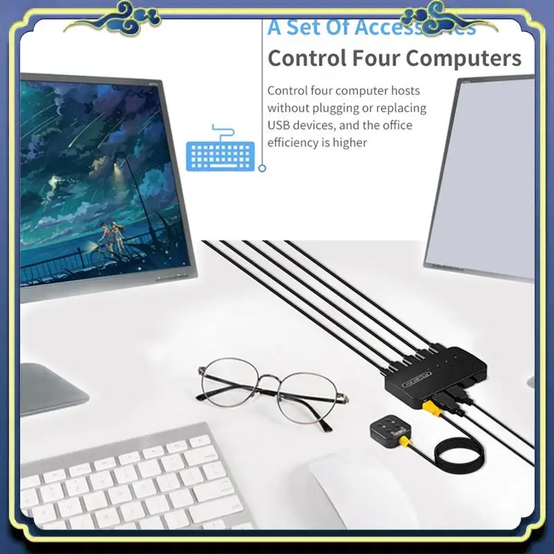 Portable KVM Switch USB Switch Shared Controller Adapter 4 Inputs 4 Outputs For Laptop Computer Printer Keyboard Mouse Monitor
Portable KVM Switch USB Switch Shared Controller Adapter 4 Inputs 4 Outputs For Laptop Computer Printer Keyboard Mouse Monitor