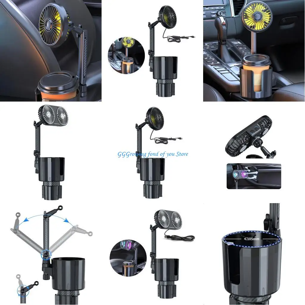 H9EB Car Cup Holder USB Car Fan 2 in 1 Adjust Speed 360 Degree Rotating Fan for Refreshing Air
H9EB Car Cup Holder USB Car Fan 2 in 1 Adjust Speed 360 Degree Rotating Fan for Refreshing Air
