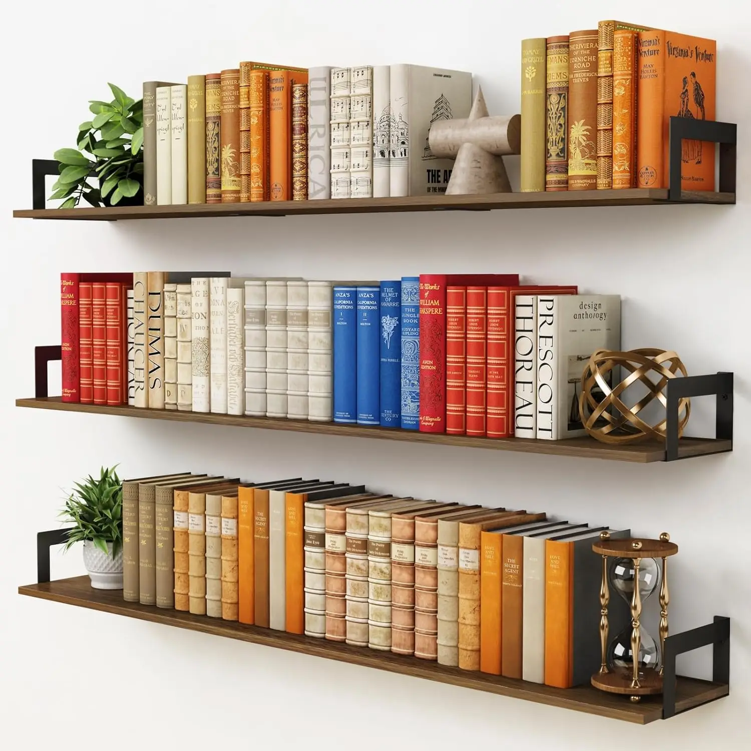 Large Floating Shelves Set of 3, Rustic Wood Wall Bookshelf for Living Room Bedroom, Heavy Duty Storage Shelf Dark Brown
Large Floating Shelves Set of 3, Rustic Wood Wall Bookshelf for Living Room Bedroom, Heavy Duty Storage Shelf Dark Brown
