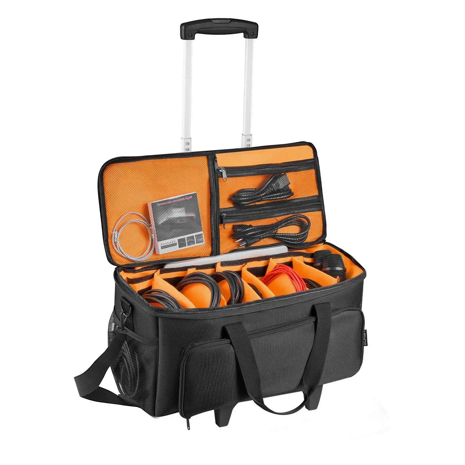 Rolling DJ Cable Bag, 1680D, Padded File Gig Bag with Wheels, 6 Detachable Divider, Travel Storage Music Gear Case, for
Rolling DJ Cable Bag, 1680D, Padded File Gig Bag with Wheels, 6 Detachable Divider, Travel Storage Music Gear Case, for