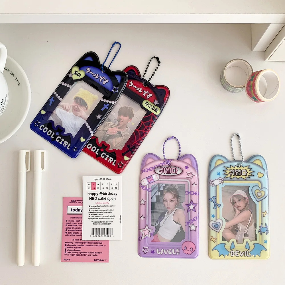Original demon transparent PVC 3 inch Kpop Photocard Holder Photo Card Student backpack pendant card bag School Stationery
Original demon transparent PVC 3 inch Kpop Photocard Holder Photo Card Student backpack pendant card bag School Stationery