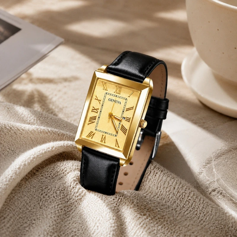 GENEVA Watches for Men Fashion Rectangle Men Quartz Wristwatch Casual Leather Strap Business Dress Male Clock Relogio Masculino
GENEVA Watches for Men Fashion Rectangle Men Quartz Wristwatch Casual Leather Strap Business Dress Male Clock Relogio Masculino