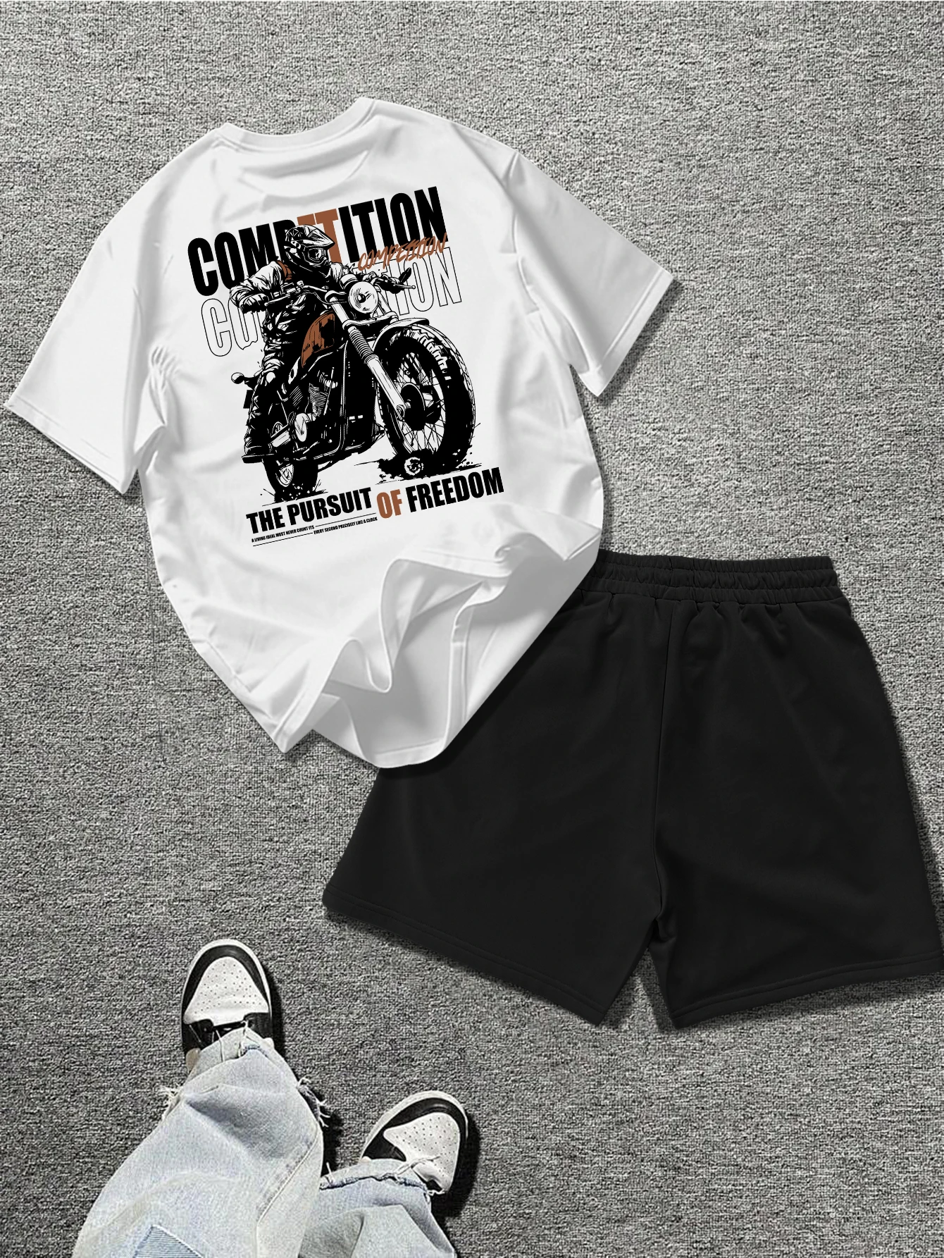 Men Summer 2Pcs Casual Biker Set "THE PURSUIT OF FREEDOM" Print Tee & Elastic Waist Shorts Streetwear Tracksuit
Men Summer 2Pcs Casual Biker Set "THE PURSUIT OF FREEDOM" Print Tee & Elastic Waist Shorts Streetwear Tracksuit