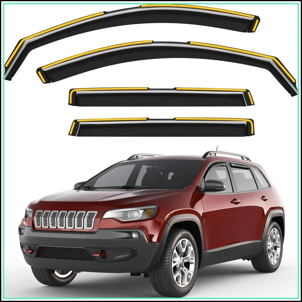In-Channel Window Rain Guards Fit for Jeep Cherokee 2014-2023, Extra Durable Window Visors Deflectors Vent Shades Car Accessories 4 Pcs
In-Channel Window Rain Guards Fit for Jeep Cherokee 2014-2023, Extra Durable Window Visors Deflectors Vent Shades Car Accessories 4 Pcs