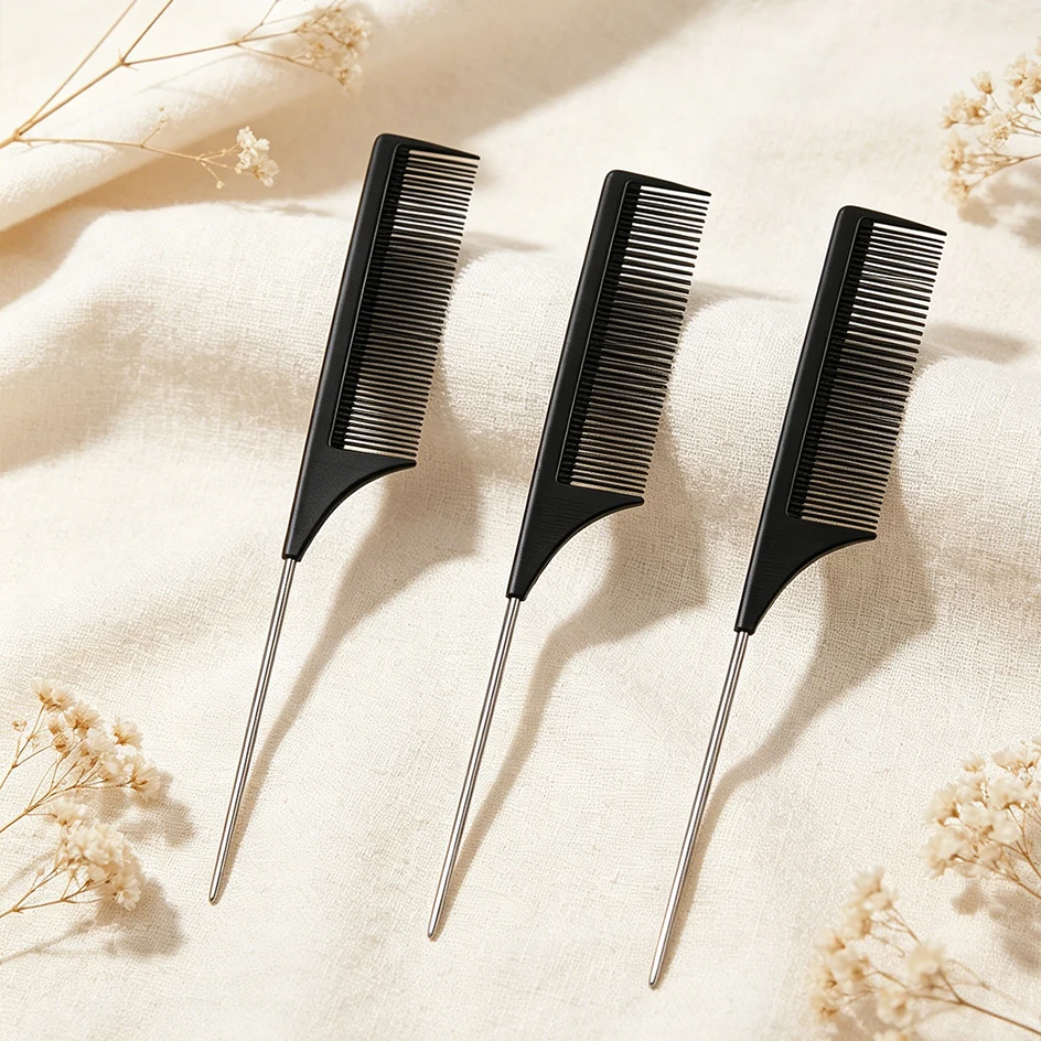 Professional Stainless Steel Hair Tail Comb Salon Cut Styling Tool with Fine Teeth Hair Care Barber Accessory
Professional Stainless Steel Hair Tail Comb Salon Cut Styling Tool with Fine Teeth Hair Care Barber Accessory