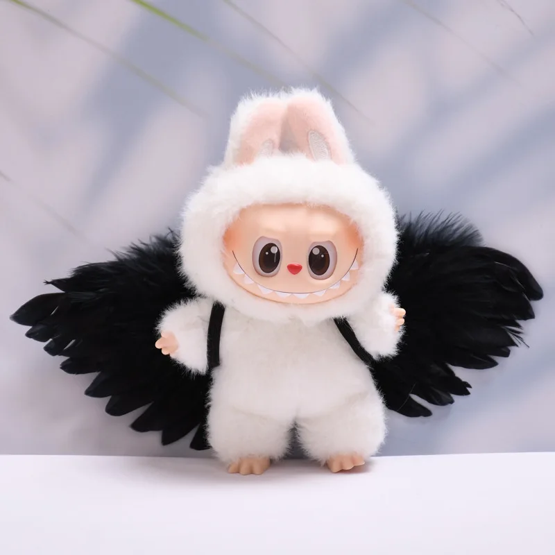 17cm Labubu Angel Devil Feather Wings Clothing Pendant Mini Plush Clothing Fashion Cute Animal Clothing Accessories Gift
17cm Labubu Angel Devil Feather Wings Clothing Pendant Mini Plush Clothing Fashion Cute Animal Clothing Accessories Gift