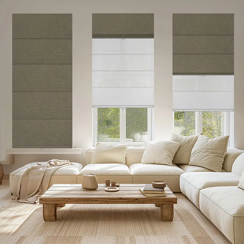 Custom Size Double Layer Roman Blinds Privacy Light Control Heat Insulation Manual Cordless Roman Shade For Window Decoration
Custom Size Double Layer Roman Blinds Privacy Light Control Heat Insulation Manual Cordless Roman Shade For Window Decoration