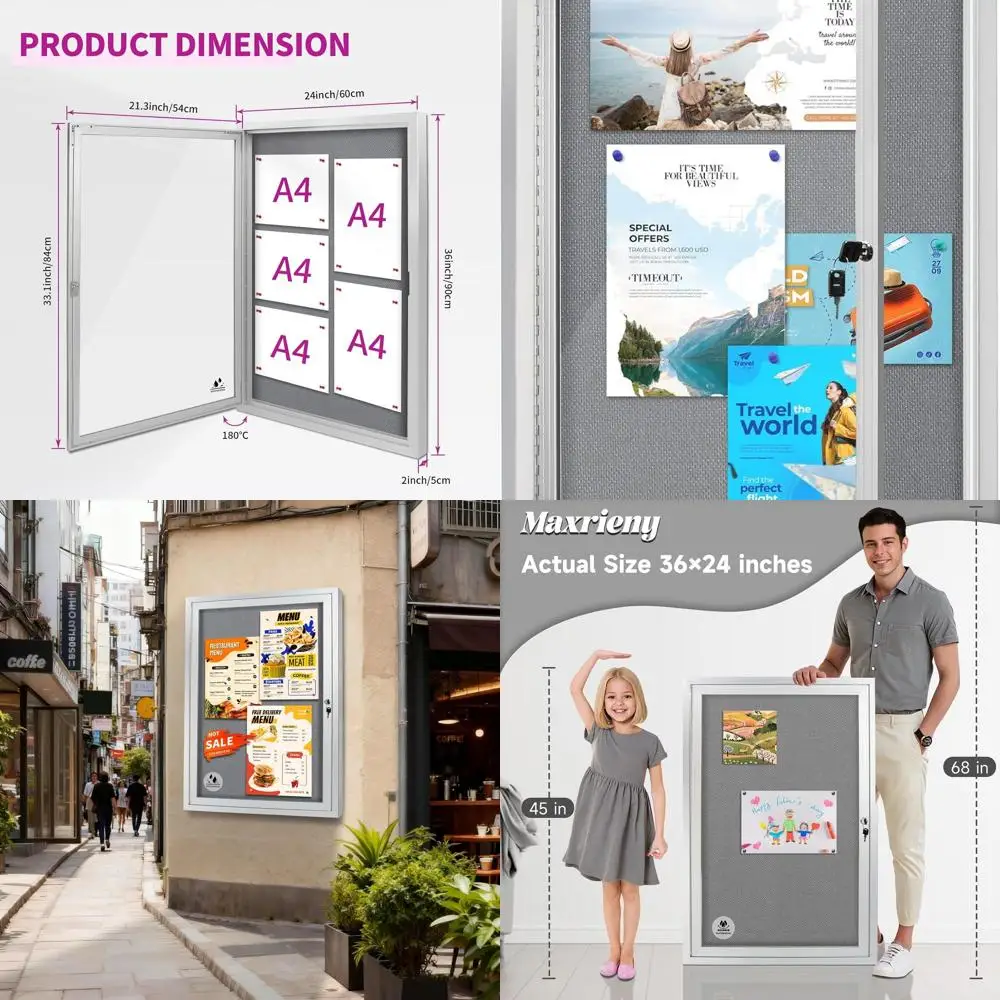 Всепогодная наружная закрытая тканевая доска объявлений в серебряной алюминиевой раме с запираемым стеклом, 36x24 дюйма (5xA4)
Всепогодная наружная закрытая тканевая доска объявлений в серебряной алюминиевой раме с запираемым стеклом, 36x24 дюйма (5xA4)