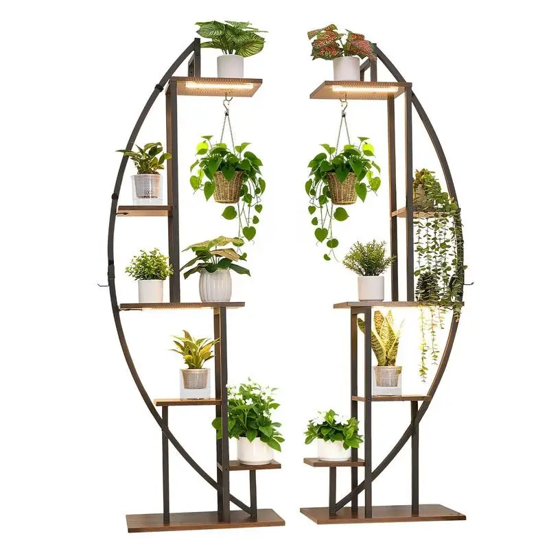 Plant Stand Indoor with Grow Lights, 63 in Tall 6-Tiered Lighted Plant Shelf, 2 Pack Metal Corner Plants Holder, 3 Timer & 10 Brightness, Half-Moon Shaped Flower Display Rack for Living Room
Plant Stand Indoor with Grow Lights, 63 in Tall 6-Tiered Lighted Plant Shelf, 2 Pack Metal Corner Plants Holder, 3 Timer & 10 Brightness, Half-Moon Shaped Flower Display Rack for Living Room