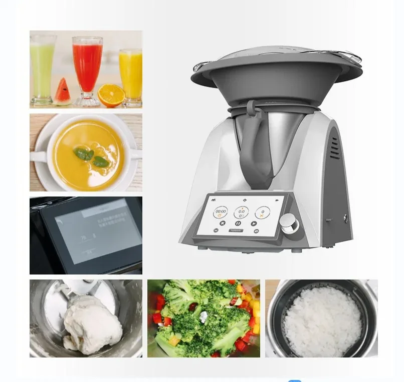 16 in 1 Multi Purpose Kitchen Machine cooker automatic cooking Food Processor 1000W Powerful 7inch LED Touch Control