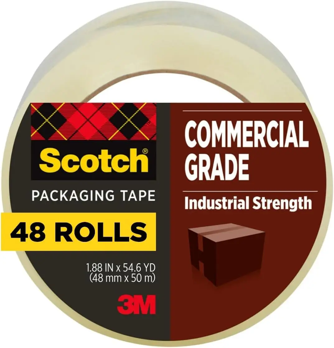 Commercial Grade Shipping Packaging Tape, 1.88" x 54.6 yd, Designed for Packing, Shipping and Mailing, Guaranteed to y
Commercial Grade Shipping Packaging Tape, 1.88" x 54.6 yd, Designed for Packing, Shipping and Mailing, Guaranteed to y