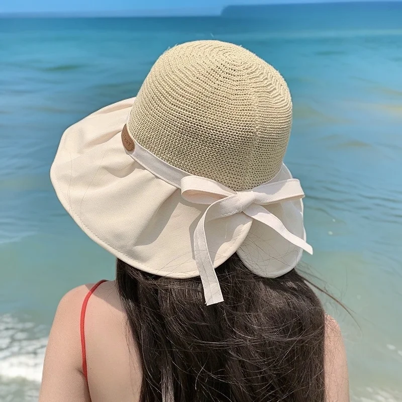 Korean Versatile Vacation Visor Sun Protection Thin Sun Hat Women's Summer Beach Hat Big Brim Bucket Hat Bow Straw Hat Women 2
Korean Versatile Vacation Visor Sun Protection Thin Sun Hat Women's Summer Beach Hat Big Brim Bucket Hat Bow Straw Hat Women 2