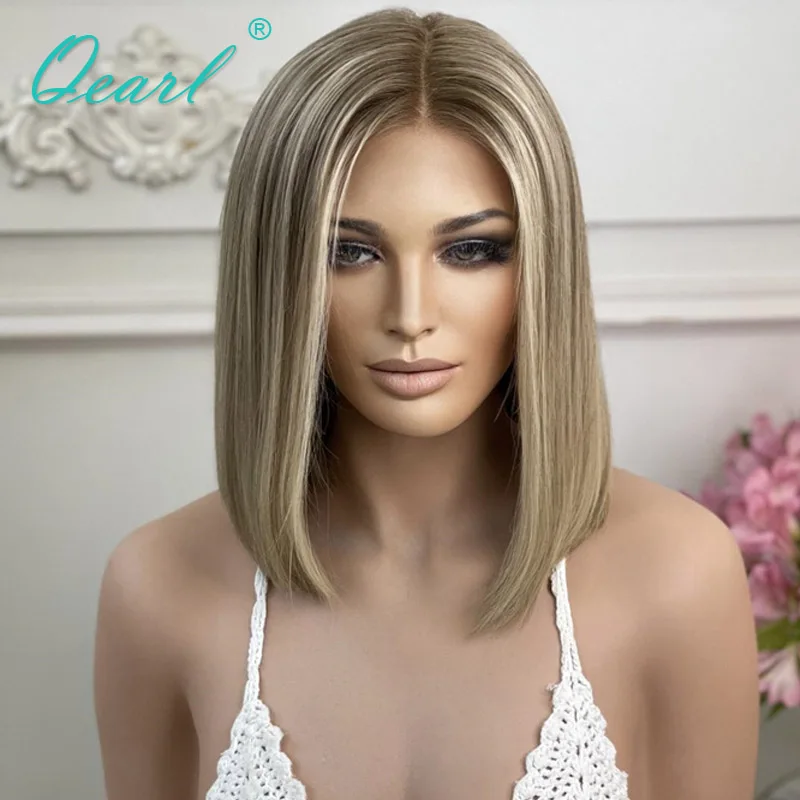 Bob Wig Straight Human Hair Wigs for Women Short Lace Frontal Wig HD Transparent Light Ash Blonde Highlight Real Women Wig Qearl
Bob Wig Straight Human Hair Wigs for Women Short Lace Frontal Wig HD Transparent Light Ash Blonde Highlight Real Women Wig Qearl
