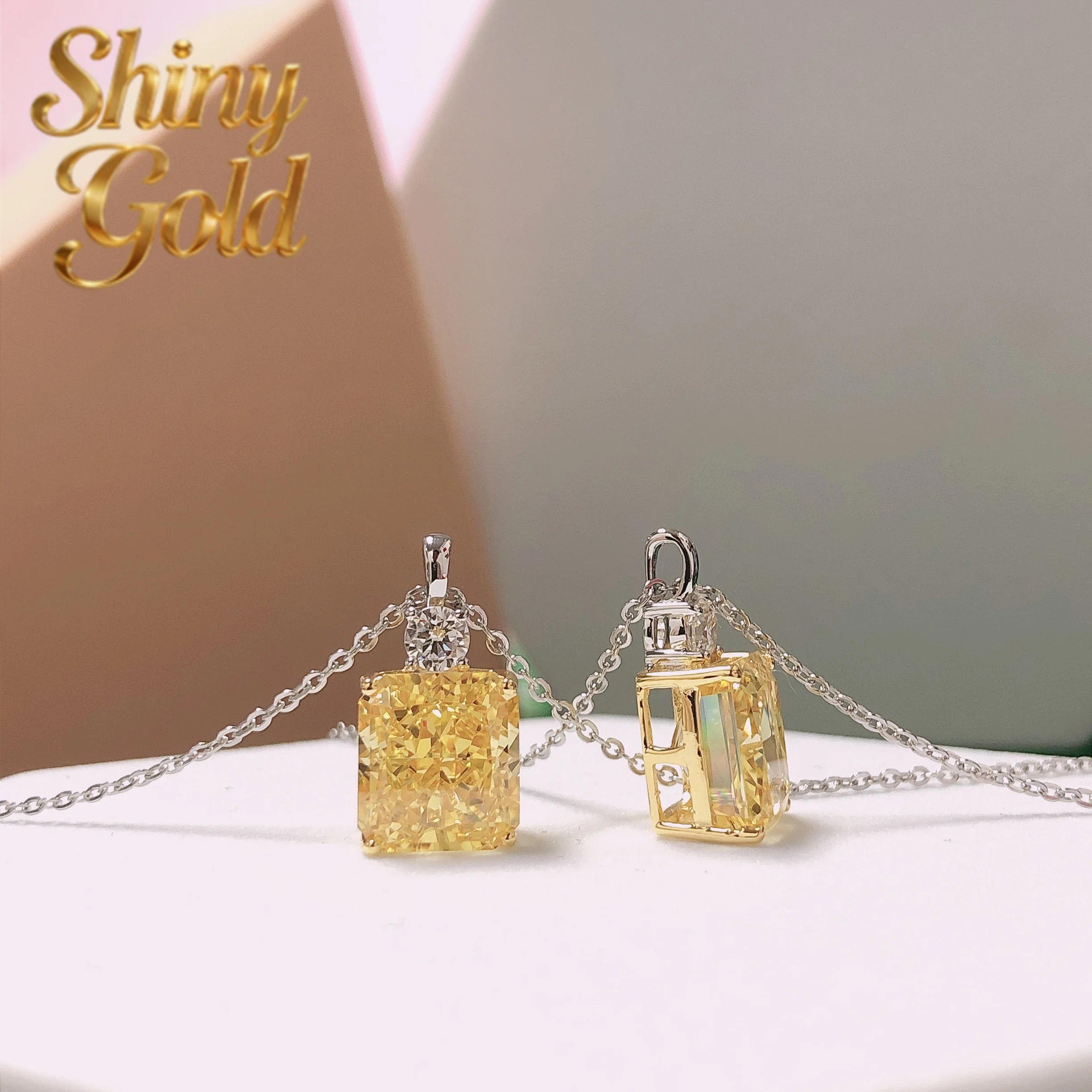 Кулон из белого золота 14 карат с блестящим желтым бриллиантом Radiant Cut 4.5Ct (AU585) для женщин, роскошное качество, свадебный кулон-подвеска
Кулон из белого золота 14 карат с блестящим желтым бриллиантом Radiant Cut 4.5Ct (AU585) для женщин, роскошное качество, свадебный кулон-подвеска