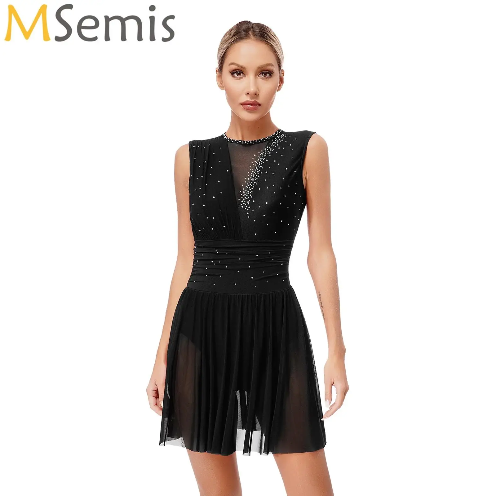 Womens Modern Lyrical Dance Performance Dress Rhinestone Ruched Tulle Ballet Gymnastics Jersey Leotards Figure Skating Costume
Womens Modern Lyrical Dance Performance Dress Rhinestone Ruched Tulle Ballet Gymnastics Jersey Leotards Figure Skating Costume
