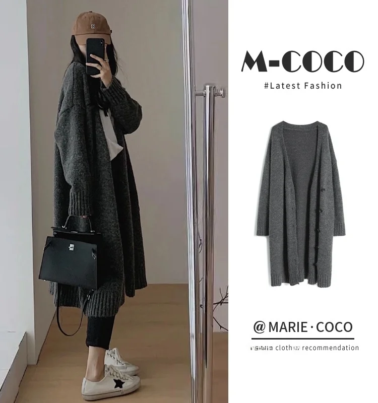 Korean Style Loose Lazy Style Pure Color Knitted Sweater Coat Women's Mid-Length Open Cardigan Top for Autumn New Arrival
Korean Style Loose Lazy Style Pure Color Knitted Sweater Coat Women's Mid-Length Open Cardigan Top for Autumn New Arrival