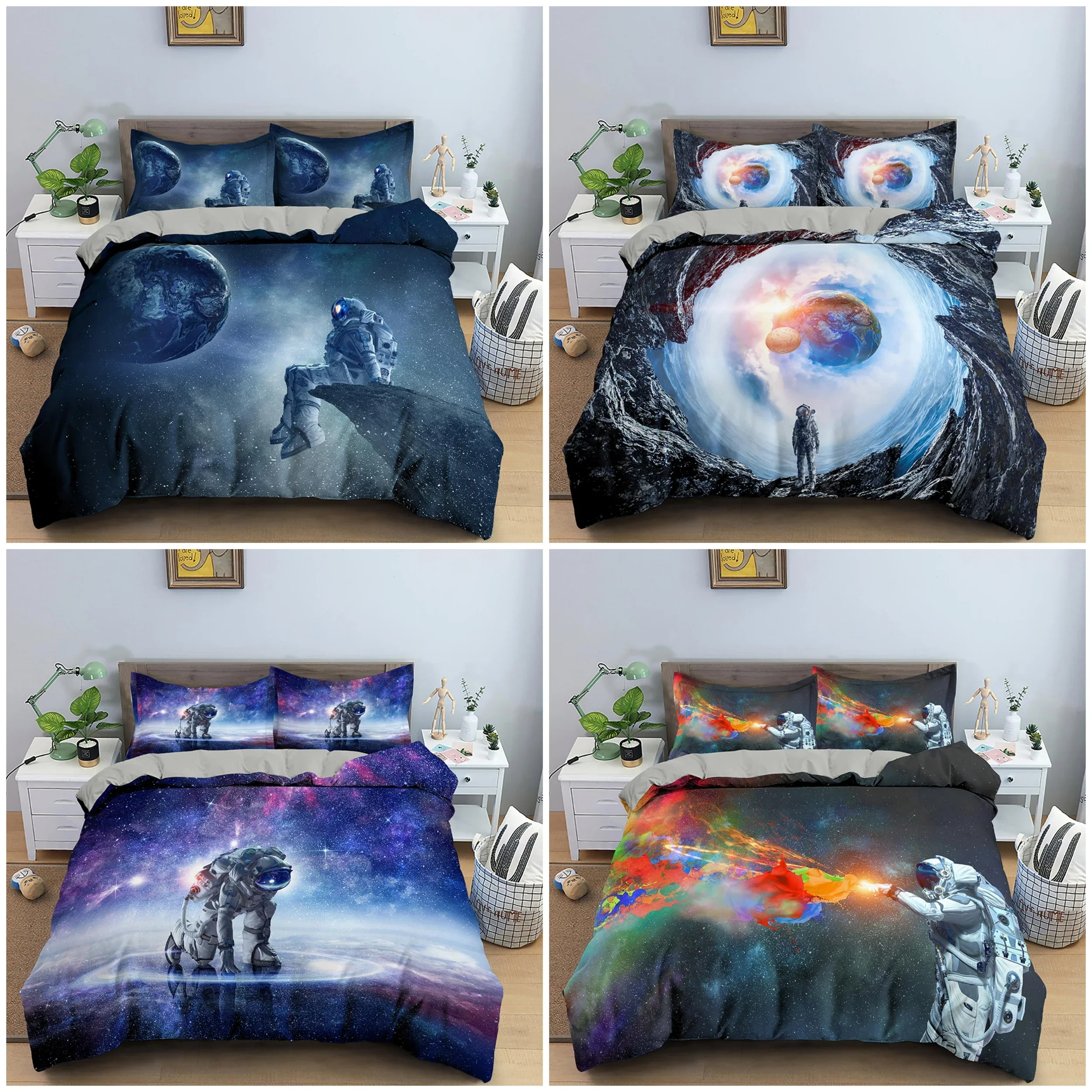 3D Design Duvet Cover Bedding Sets Spaceman Pattern Comforter Cover Pillowcases Double Single King Queen Size Bedclothes 2/3pcs
3D Design Duvet Cover Bedding Sets Spaceman Pattern Comforter Cover Pillowcases Double Single King Queen Size Bedclothes 2/3pcs