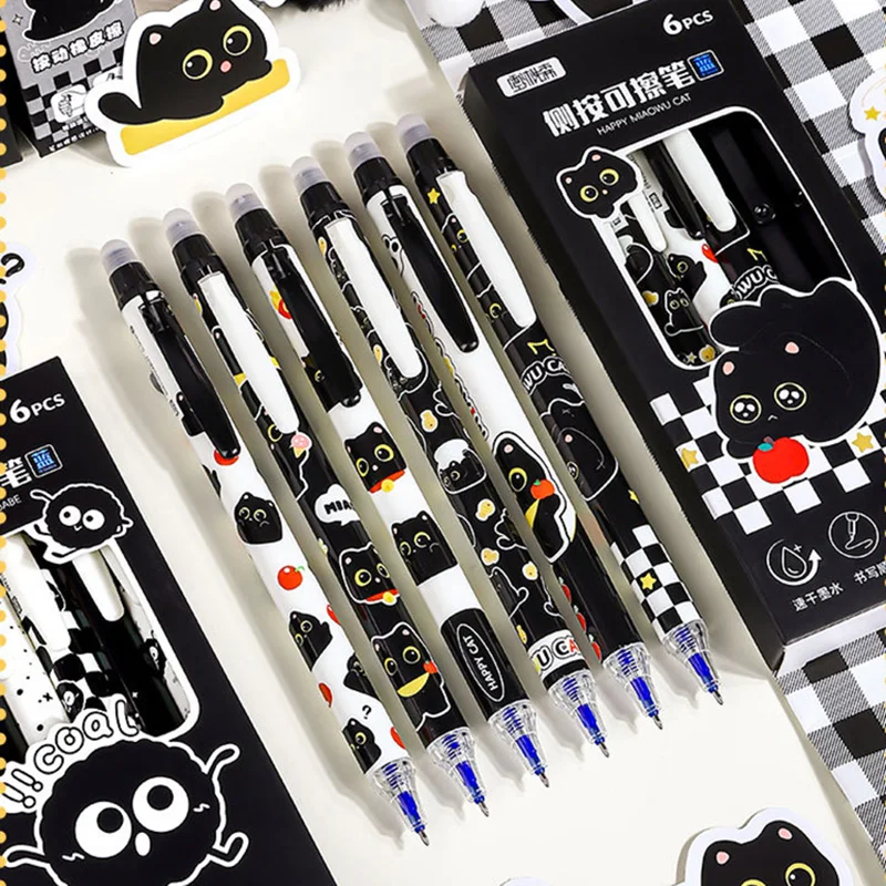 Wholesale 60pcs Erasable Gel Pens Kids Writing Stationery Bulk Blue Ink Pen Set Kawaii Black Cat Pens School Office Supplies
Wholesale 60pcs Erasable Gel Pens Kids Writing Stationery Bulk Blue Ink Pen Set Kawaii Black Cat Pens School Office Supplies