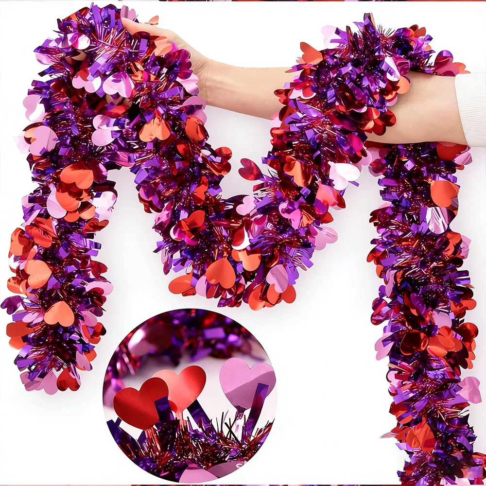 5m Valentine's Day Tinsel Garlands Heart-Shaped Wreath Romantic Love Hanging Decor for Wedding Party Birthday Decoration
5m Valentine's Day Tinsel Garlands Heart-Shaped Wreath Romantic Love Hanging Decor for Wedding Party Birthday Decoration