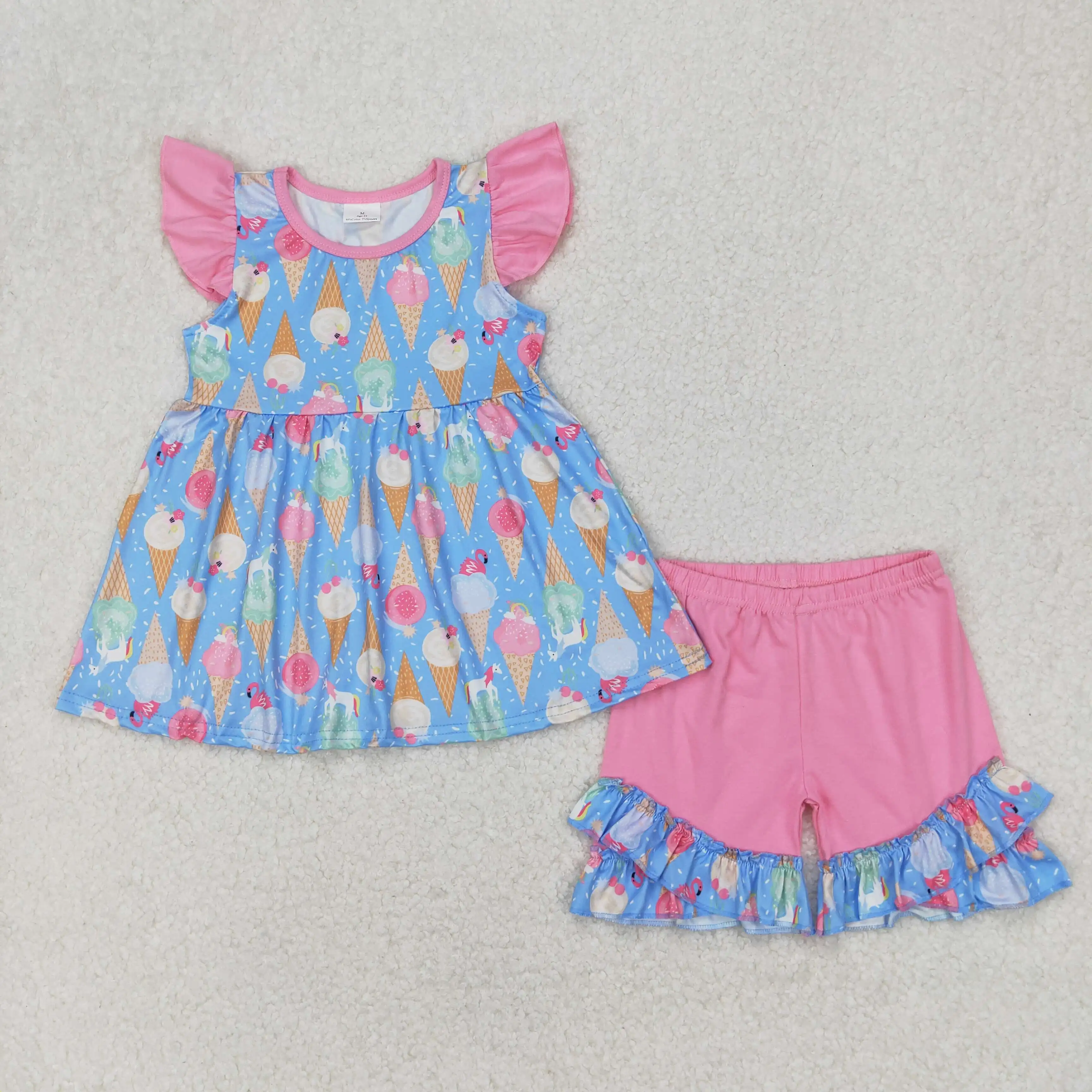 3.27 y NEW stock Infant girls summer clothing wholesale boutique ice cream pink lace blue flying sleeve shorts suit
3.27 y NEW stock Infant girls summer clothing wholesale boutique ice cream pink lace blue flying sleeve shorts suit
