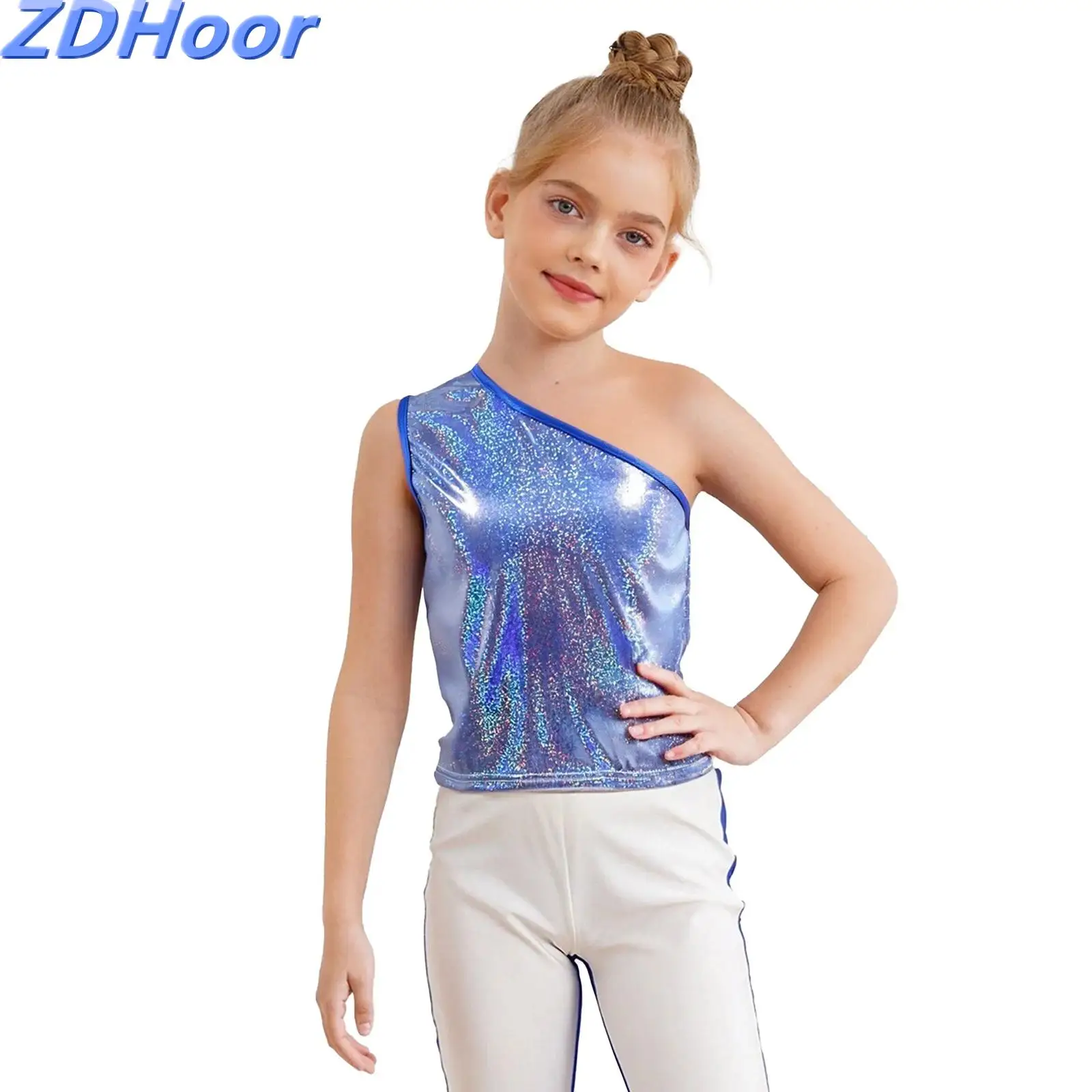 Kids Girls Metallic Jazz Vest Top Mini Dots Cheerleading Vest One Shoulder Sleeveless Tank Top Dance Stage Performance Costume
Kids Girls Metallic Jazz Vest Top Mini Dots Cheerleading Vest One Shoulder Sleeveless Tank Top Dance Stage Performance Costume