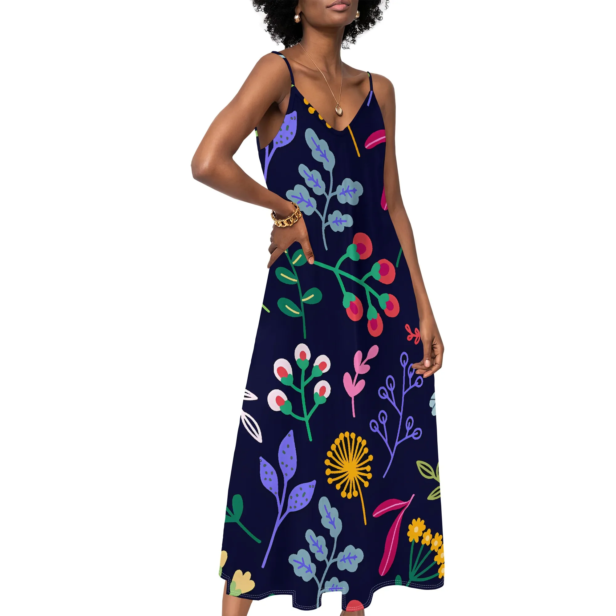 Women's clothing 2025 spring/summer new custom casual beach loose print floral V-neck long skirt dress
Women's clothing 2025 spring/summer new custom casual beach loose print floral V-neck long skirt dress