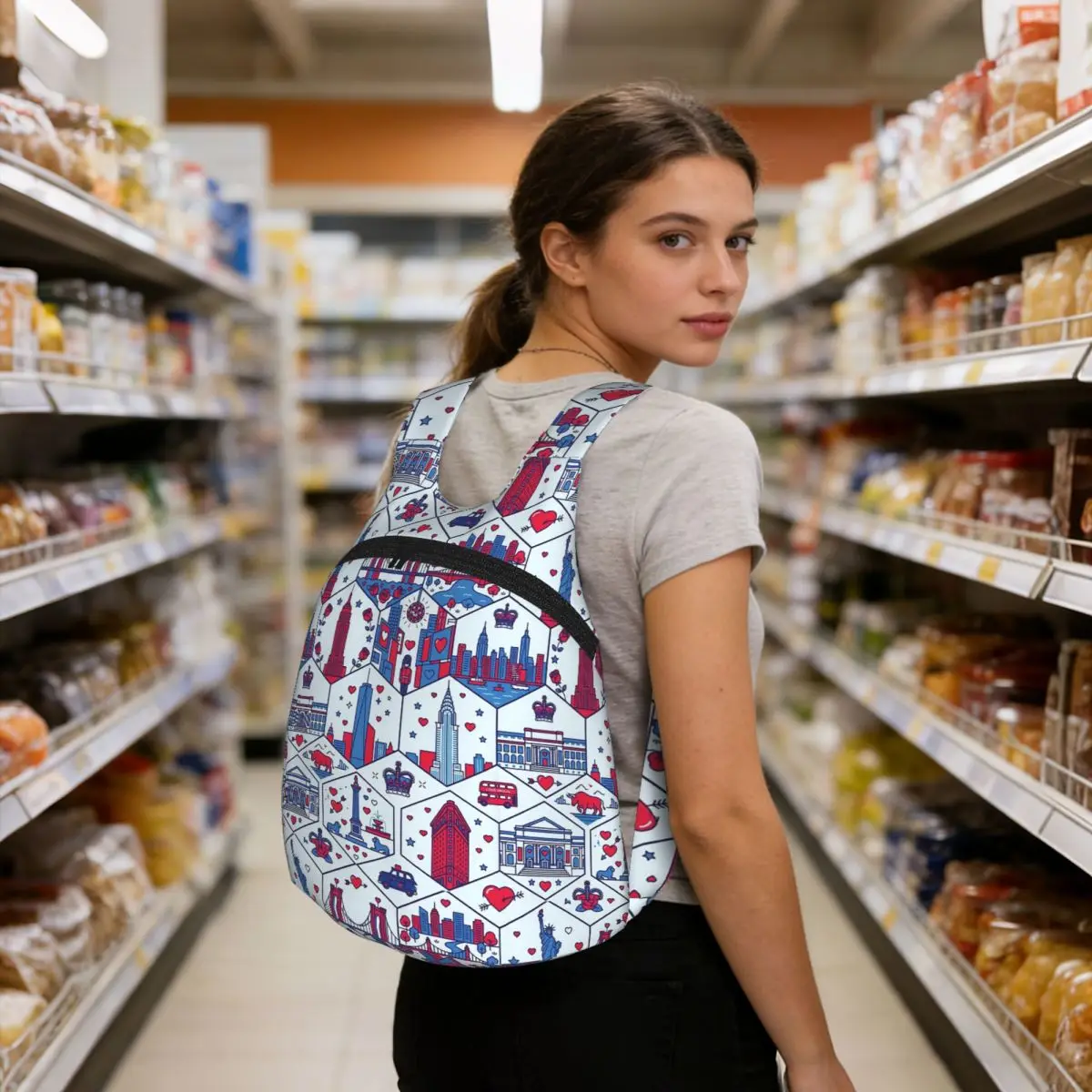 Geometric New York City Landmark Mosaic Backpack Student BookBag Children Storage School Bag Laptop Shoulder Bags for Men Women
Geometric New York City Landmark Mosaic Backpack Student BookBag Children Storage School Bag Laptop Shoulder Bags for Men Women