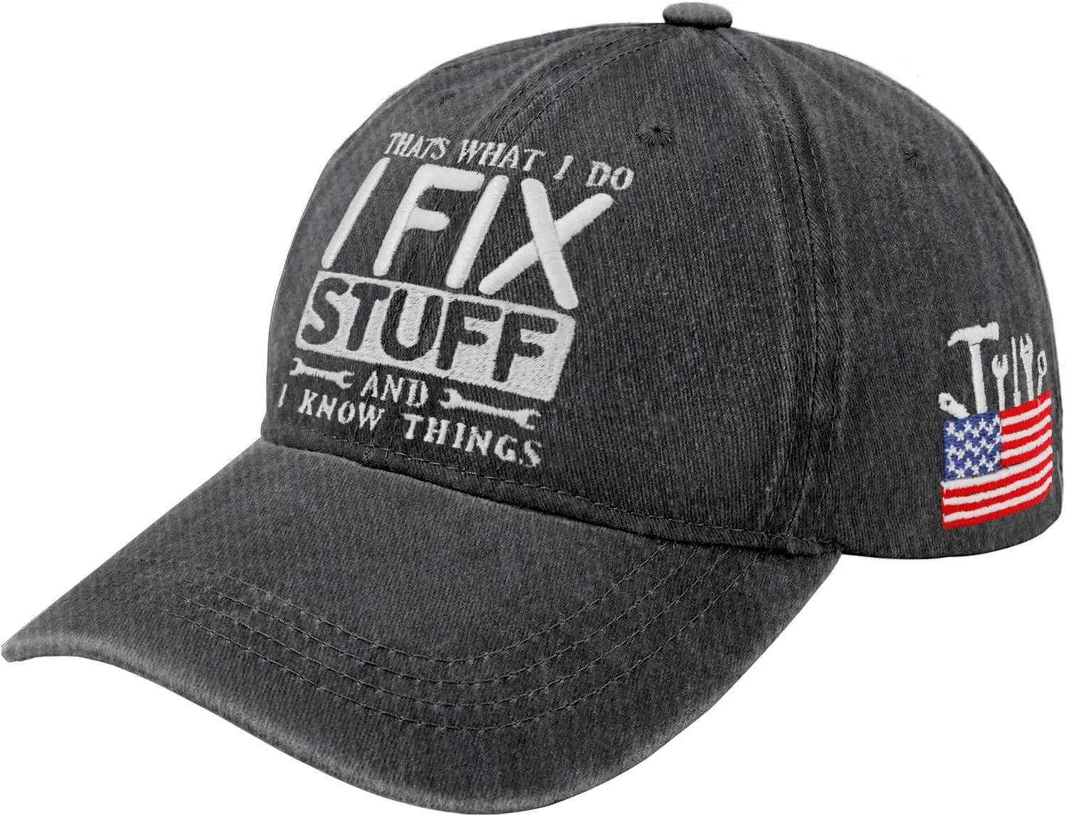 Embroidered That's What I Do I Fix Stuff & I Know Things Vintage Cotton Washed Hat Ideas Birthday
Embroidered That's What I Do I Fix Stuff & I Know Things Vintage Cotton Washed Hat Ideas Birthday