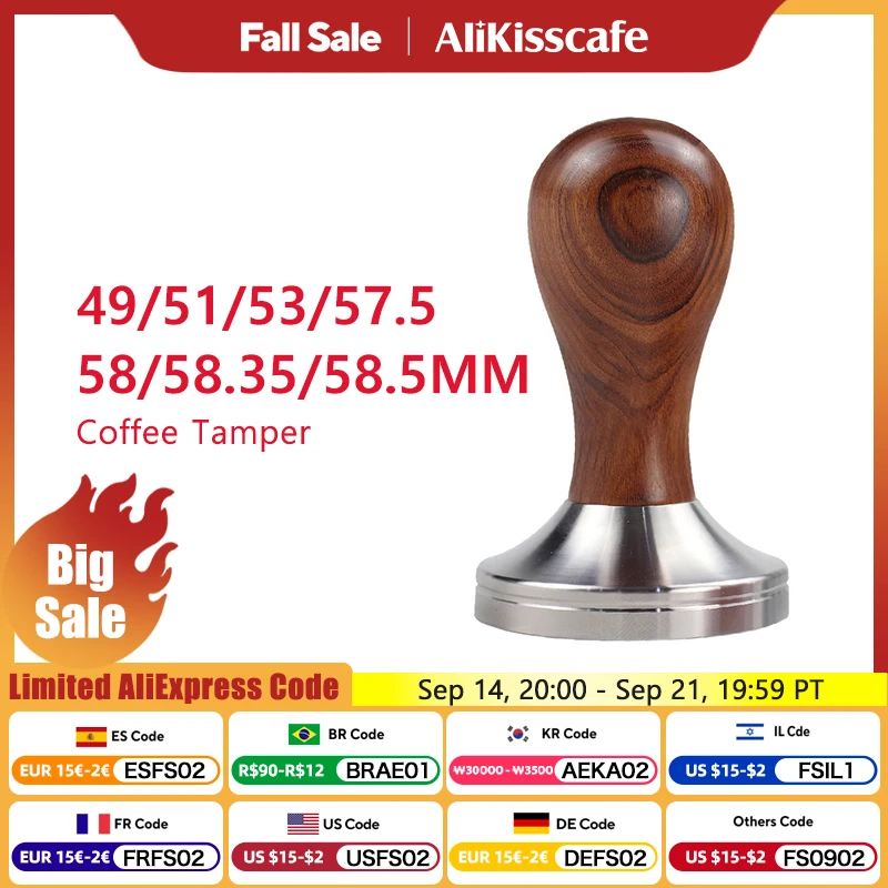 Coffee Tamper 51mm 53mm 58.5mm For Delonghi Breville Portafilter Stainless Steel Espresso Macker Accessories Barista Tool Goods
Coffee Tamper 51mm 53mm 58.5mm For Delonghi Breville Portafilter Stainless Steel Espresso Macker Accessories Barista Tool Goods