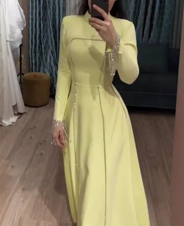 Women's Elegant Dress 2024 Autumn Winter Latest Light Luxury High End Hot Diamond Maxi Dress Solid Color Round Neck Long Skirt
Women's Elegant Dress 2024 Autumn Winter Latest Light Luxury High End Hot Diamond Maxi Dress Solid Color Round Neck Long Skirt