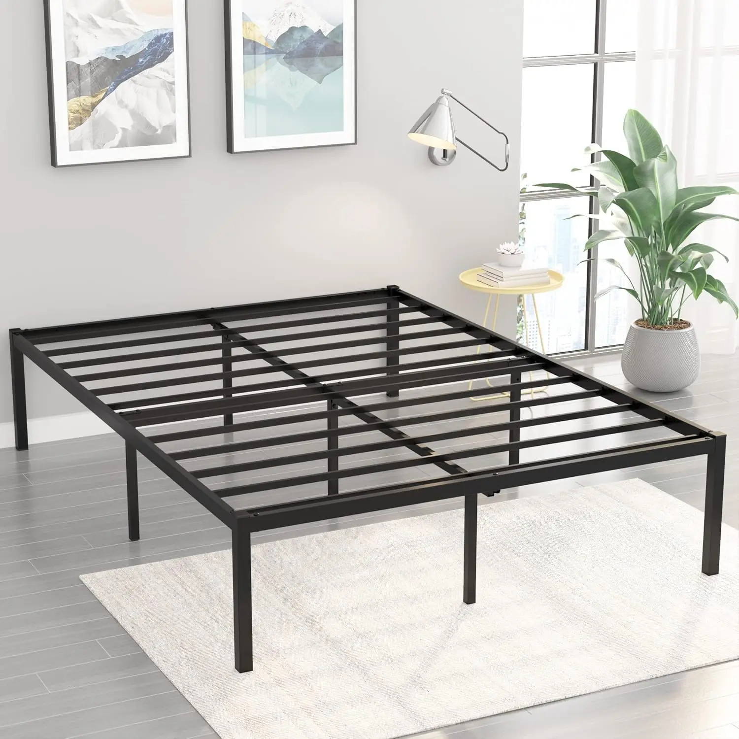 14 Inch Queen Size Bed Frame Heavy Duty Metal Platform Bed with Underbed Storage, No Box Spring Needed, Easy Assembly
14 Inch Queen Size Bed Frame Heavy Duty Metal Platform Bed with Underbed Storage, No Box Spring Needed, Easy Assembly