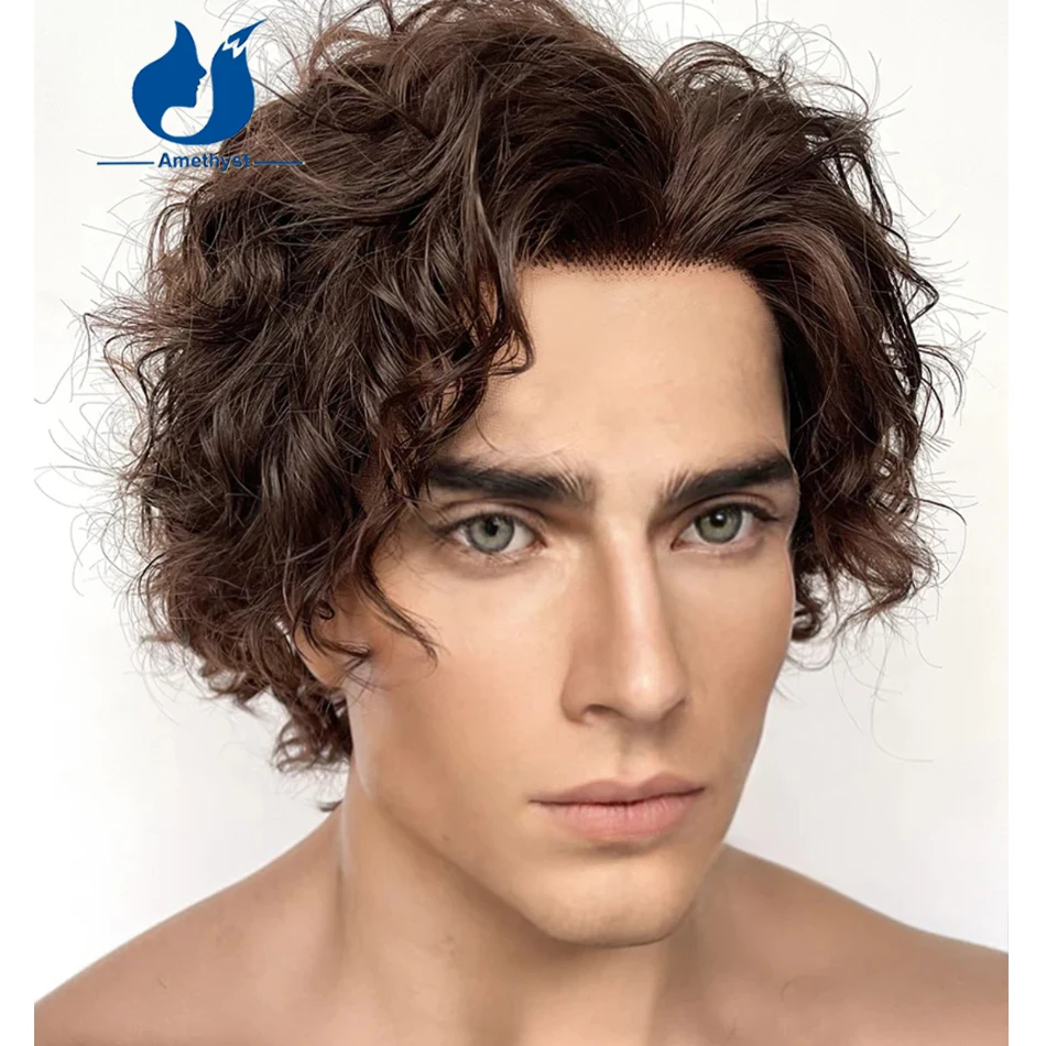 Amethyst Brown #3 Color Curly Full Lace Wig for Men Short Cut Bob Remy Brazilian Hair Pre-Styled Male Hair Replacement Bleached
Amethyst Brown #3 Color Curly Full Lace Wig for Men Short Cut Bob Remy Brazilian Hair Pre-Styled Male Hair Replacement Bleached
