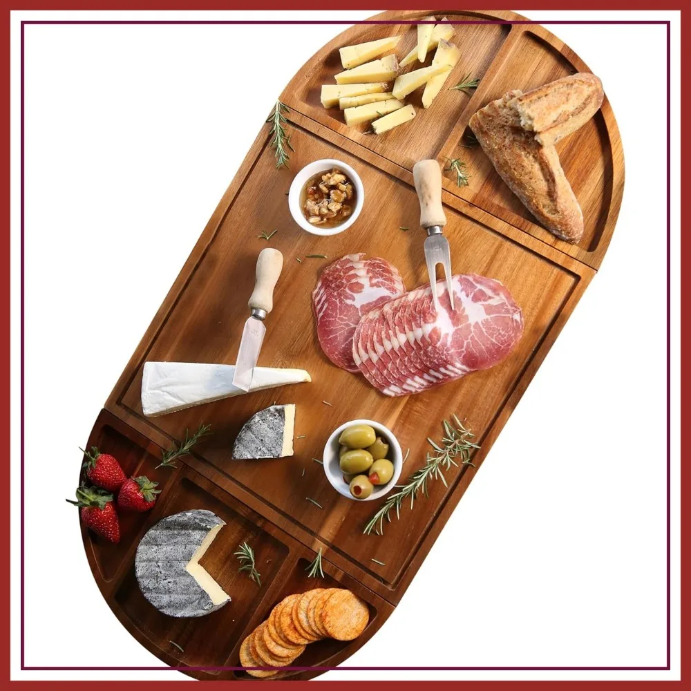 3-Piece Acacia Wood Charcuterie Board Set with Magnets, Large Serving Platter 26x13
3-Piece Acacia Wood Charcuterie Board Set with Magnets, Large Serving Platter 26x13