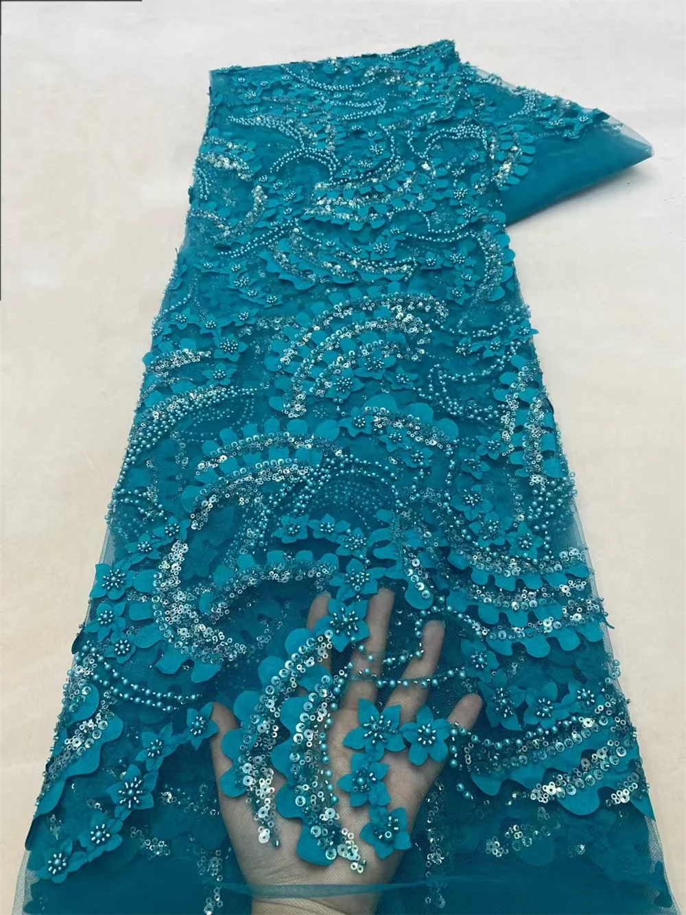 3D Flower Lace Fabric 2025 High Quality French Beaded Embroidery Tulle African Fabrics 5 yards for Wedding Party Dresses W562-1
3D Flower Lace Fabric 2025 High Quality French Beaded Embroidery Tulle African Fabrics 5 yards for Wedding Party Dresses W562-1