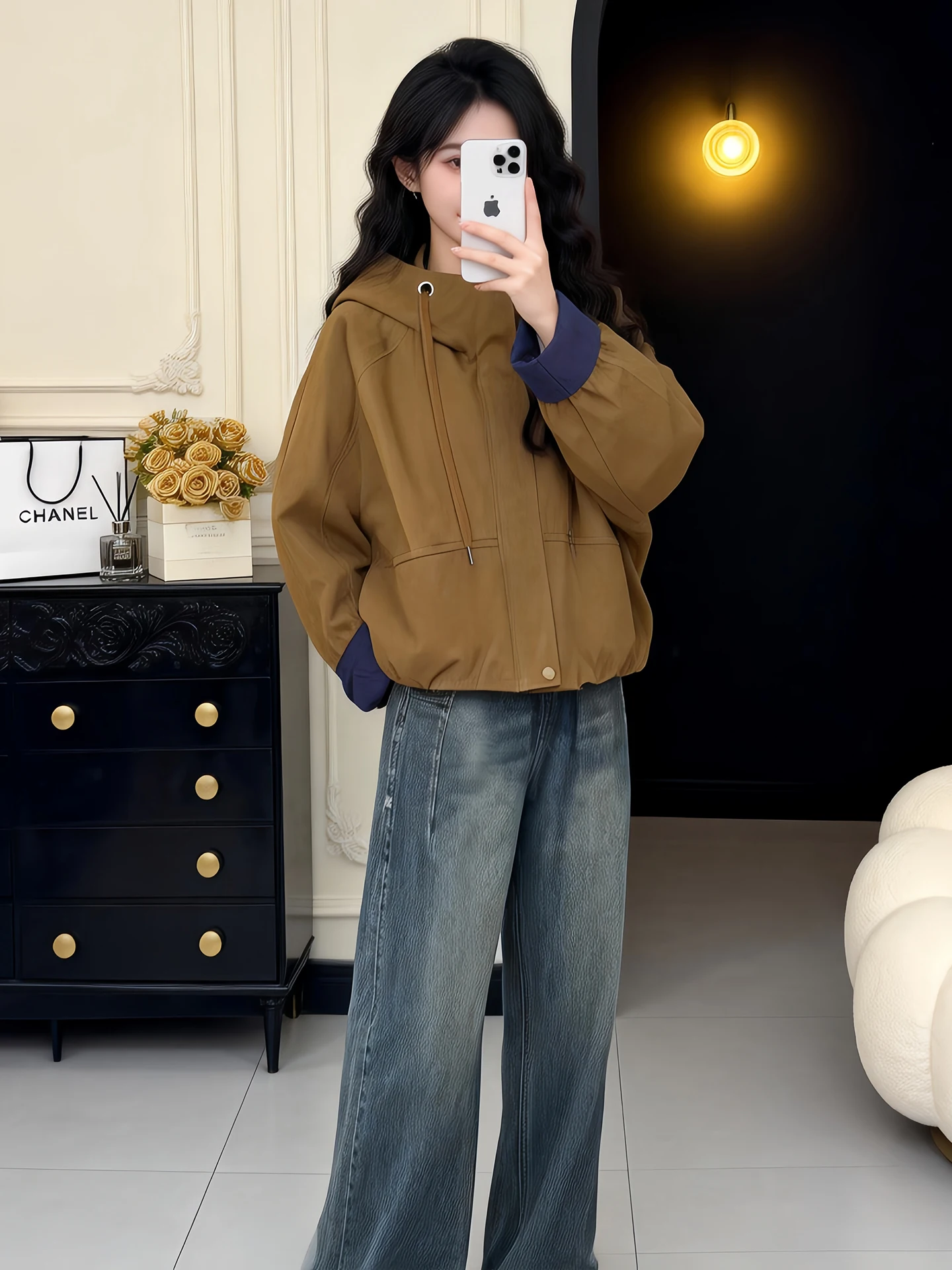 Korean Style Hooded Color Block Jacket Women's Spring Autumn Loose Fashion Casual Slimming Top Trendy Commute Windbreaker
Korean Style Hooded Color Block Jacket Women's Spring Autumn Loose Fashion Casual Slimming Top Trendy Commute Windbreaker