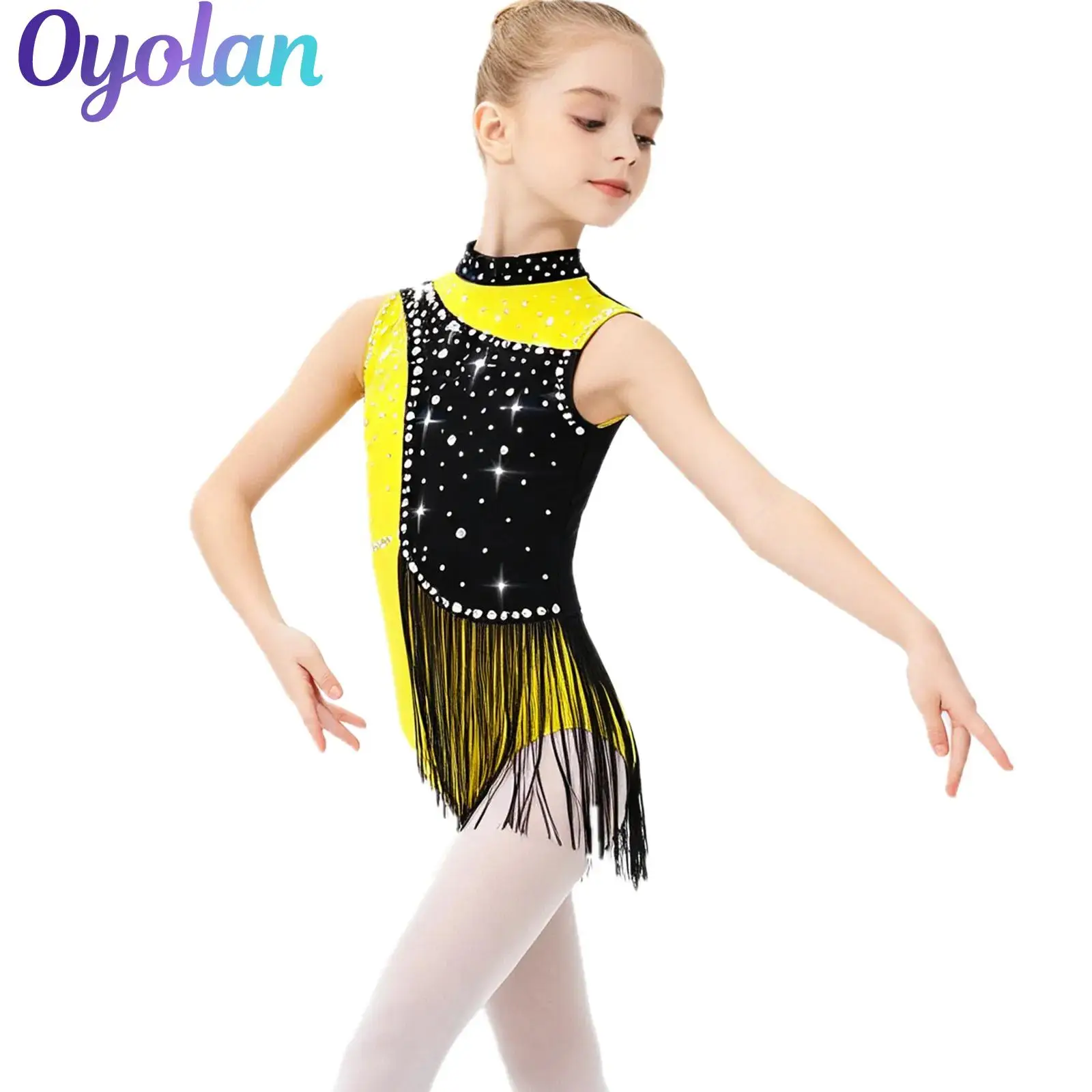 Kids Girls Gymnastics Ballet Dance Leotard Figure Skating Costume Sleeveless Keyhole Back Shiny Rhinestones Tassels Bodysuit
Kids Girls Gymnastics Ballet Dance Leotard Figure Skating Costume Sleeveless Keyhole Back Shiny Rhinestones Tassels Bodysuit