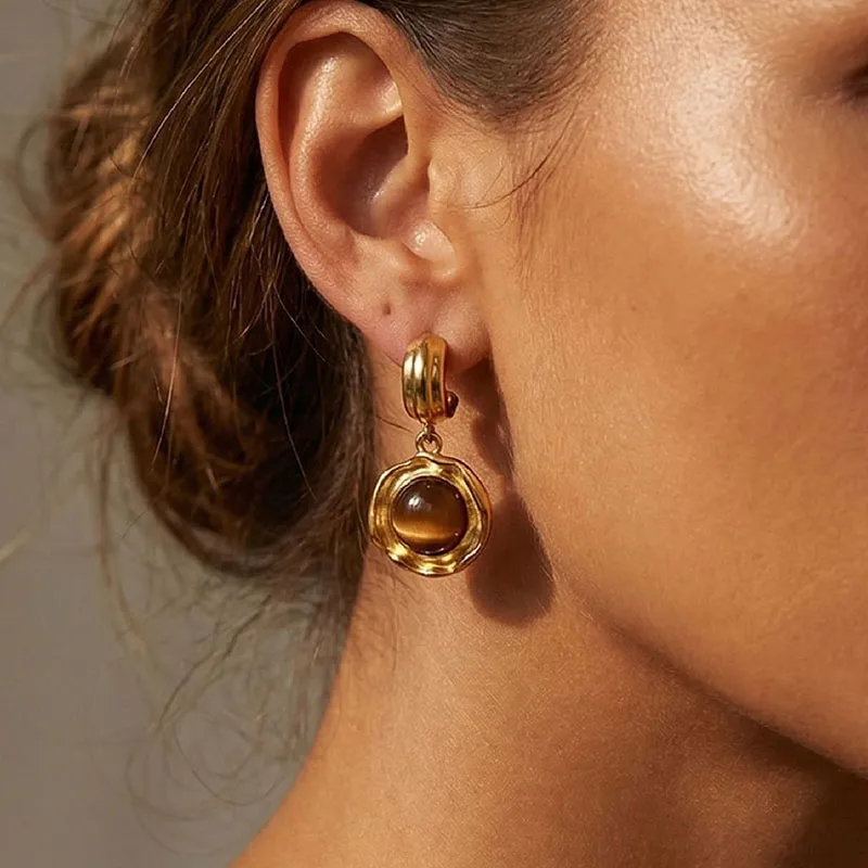 Tiger eye stone dangle hoop earrings stainless steel earrings for women vintage elegant jewery new in 2026
Tiger eye stone dangle hoop earrings stainless steel earrings for women vintage elegant jewery new in 2026