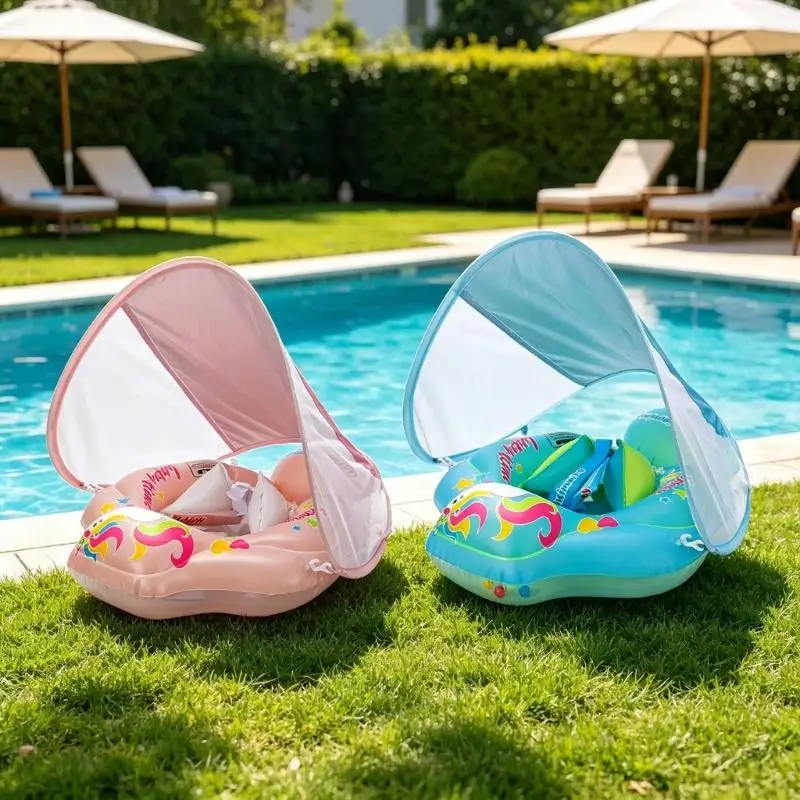 Baby Swimming Float Ring With Sunshade For Pool And Beach Play Soft PVC Swim Gear Pink And Blue Optional A2UB
Baby Swimming Float Ring With Sunshade For Pool And Beach Play Soft PVC Swim Gear Pink And Blue Optional A2UB