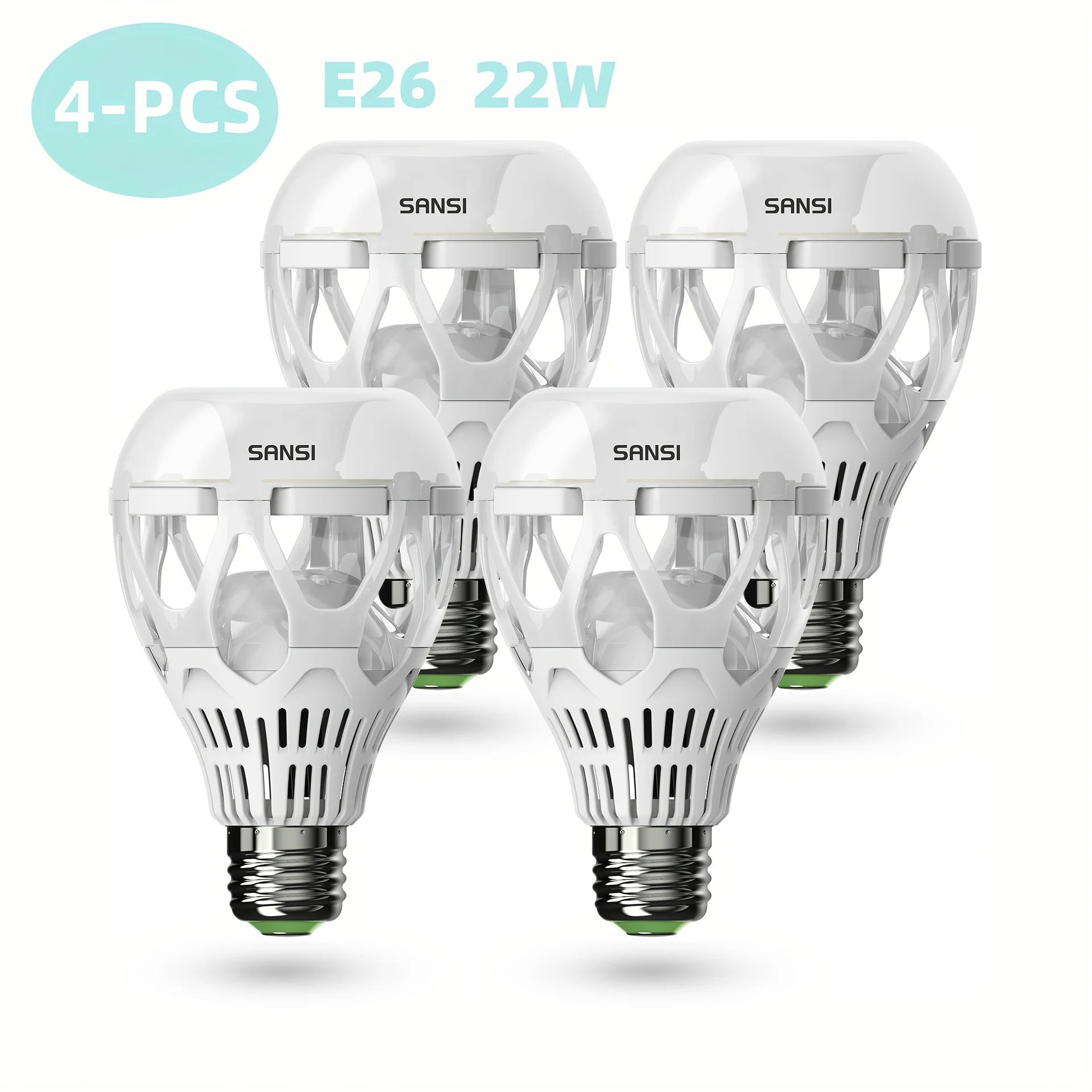 SANSI 22W (200 Watt Equivalent) LED Light Bulb, A21 3000 Lumens Light Bulbs, 3000K/5000K E26 Base Non-Dimmable Bright LED Bulbs For Home Office, 4-Pack
SANSI 22W (200 Watt Equivalent) LED Light Bulb, A21 3000 Lumens Light Bulbs, 3000K/5000K E26 Base Non-Dimmable Bright LED Bulbs For Home Office, 4-Pack