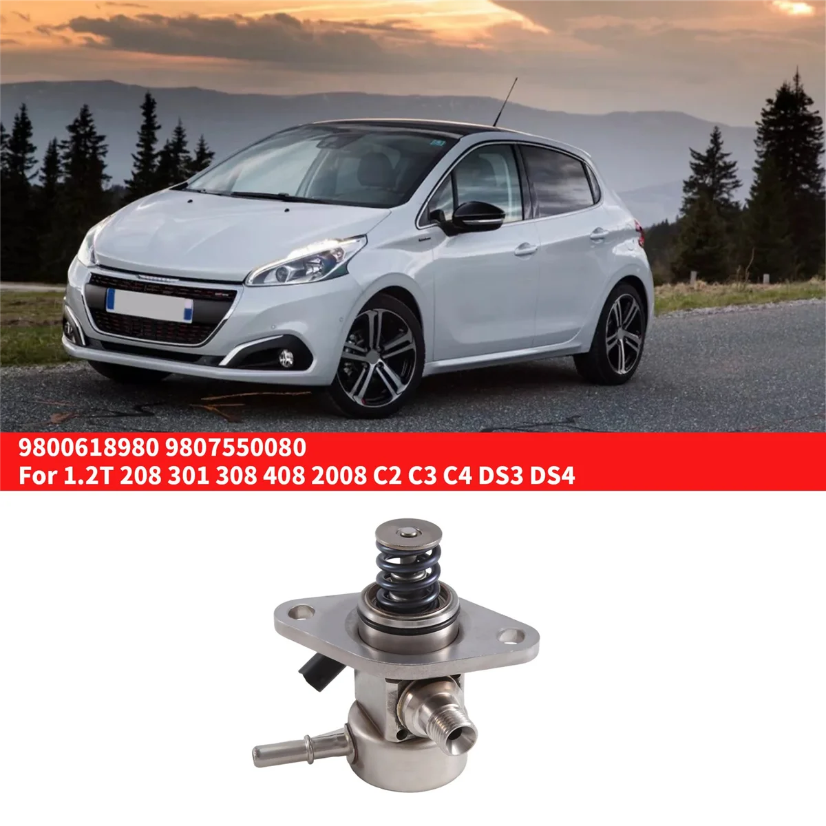 9800618980 High Pressure Fuel Pump Gasoline Pump Car for Peugeot 1.2T 208 301 308 408 2008 Citroen C2 C3 C4 DS3
9800618980 High Pressure Fuel Pump Gasoline Pump Car for Peugeot 1.2T 208 301 308 408 2008 Citroen C2 C3 C4 DS3