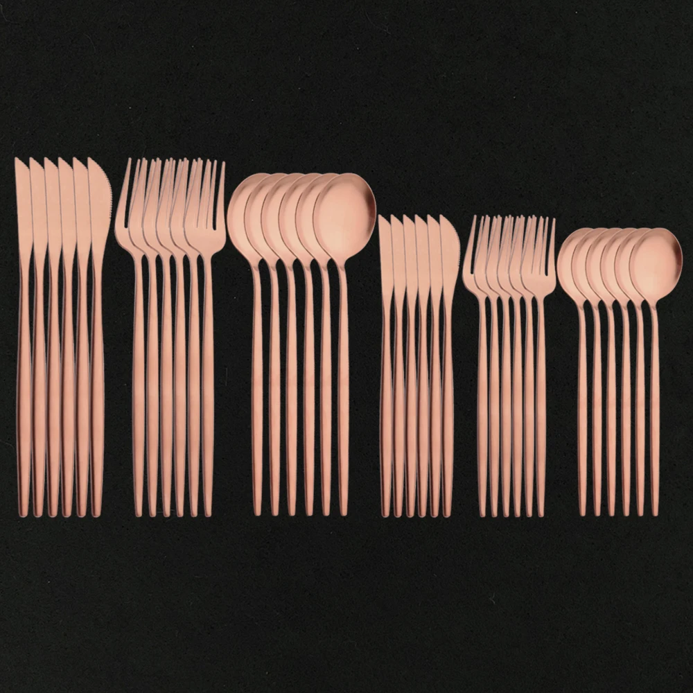 Matte Rose Dinnerware Set Stainless Steel Flatware Set 36pcs/set Dessert Knife Fork Spoon Tableware Restaurent Hotel Cutlery Set
Matte Rose Dinnerware Set Stainless Steel Flatware Set 36pcs/set Dessert Knife Fork Spoon Tableware Restaurent Hotel Cutlery Set