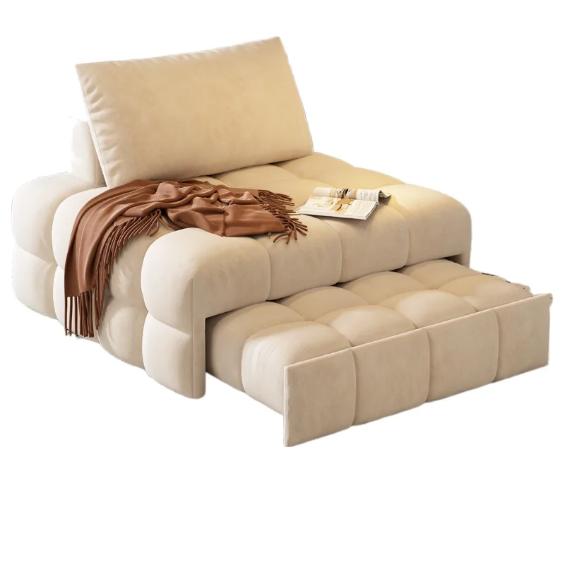 Foldable sitting and lying dual-purpose leather art single-person puff fabric sofa
Foldable sitting and lying dual-purpose leather art single-person puff fabric sofa