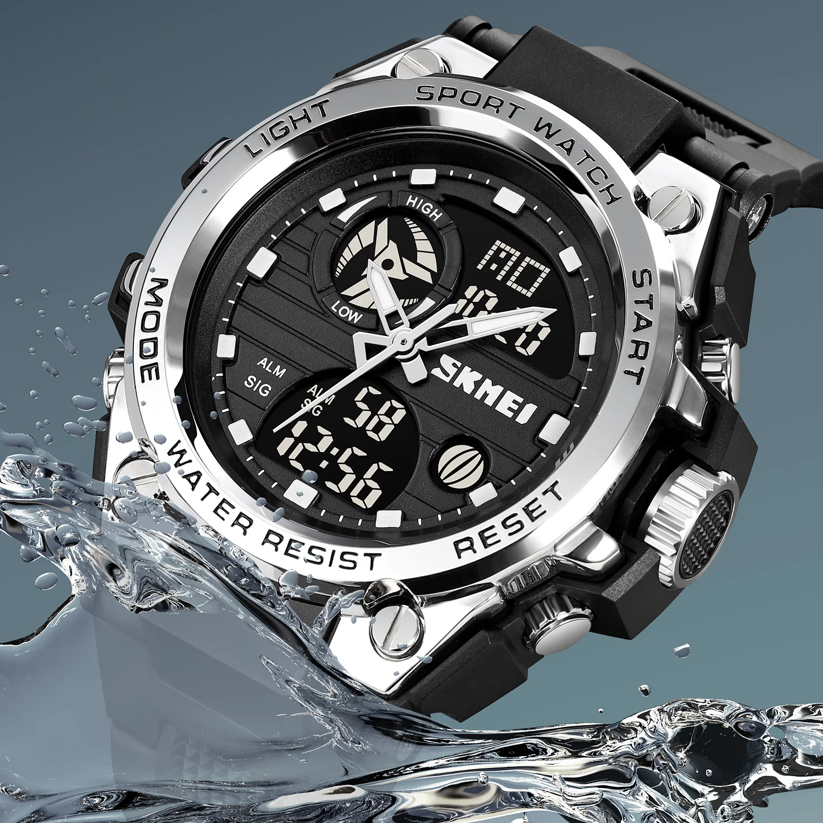 SKMEI Cool Black Metal Case Men's Watch Multifunction Dual Time Dual Movement Waterproof Luminous Alarm Clock Sports Watch 2031
SKMEI Cool Black Metal Case Men's Watch Multifunction Dual Time Dual Movement Waterproof Luminous Alarm Clock Sports Watch 2031